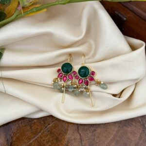 Jadau Green stone earcuff | Stick ear cuff