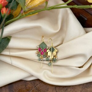 Jadau Mint stone earcuff | Stick ear cuff