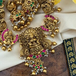 Lakshmi Nagas gold drops necklace set