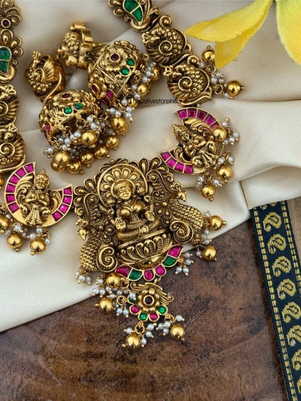 Lakshmi Nagas gold drops necklace set