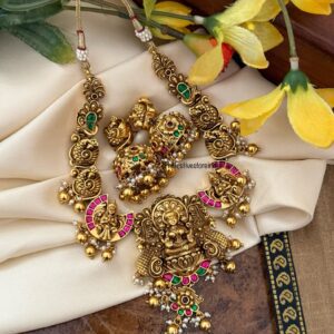 Lakshmi Nagas gold drops necklace set