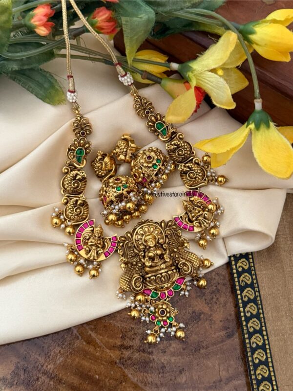 Lakshmi Nagas gold drops necklace set