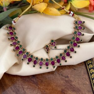 Budgeted Ruby and green stone necklace set