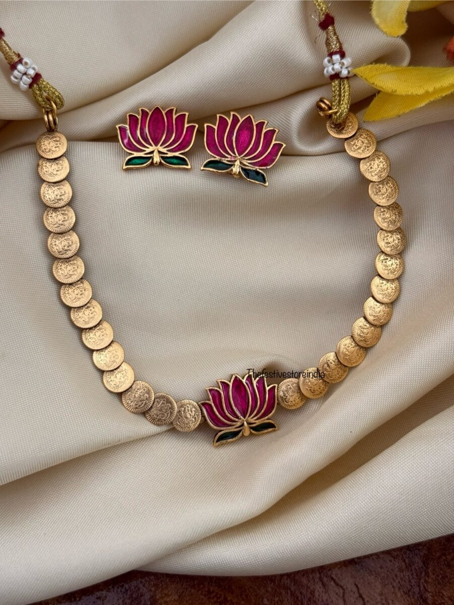 Budgeted kaasu lotus necklace set