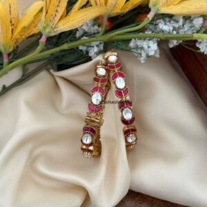 Jadau Kemp / Red openable kada - Set of 2