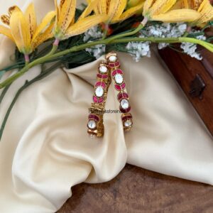 Jadau Kemp / Red openable kada - Set of 2