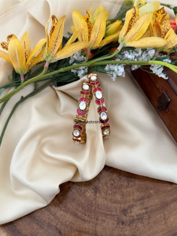 Jadau Kemp / Red openable kada - Set of 2