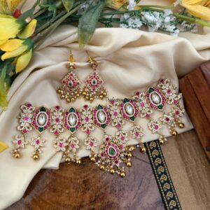 Premium Jadau stones Bridal choker set