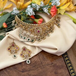 Bridal choker set with drops