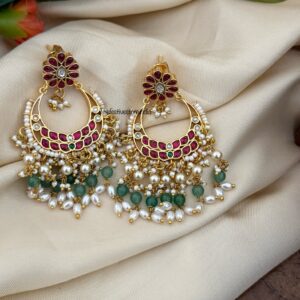 Jadau chandbali earrings ( screwback )