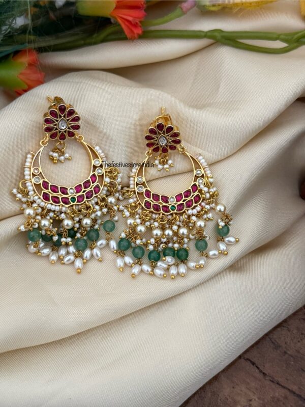 Jadau chandbali earrings (screwback)