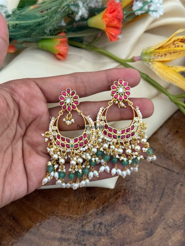Jadau chandbali earrings (screwback)