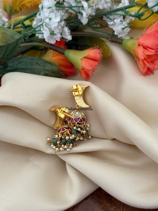 Mini Chand Jadau jhumkas | Chaand | Screwback