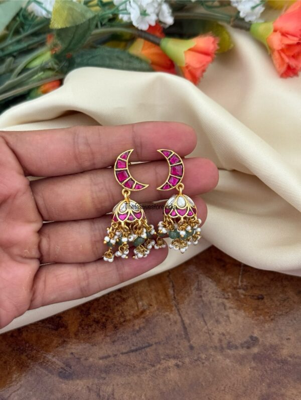 Mini Chand Jadau jhumkas | Chaand | Screwback