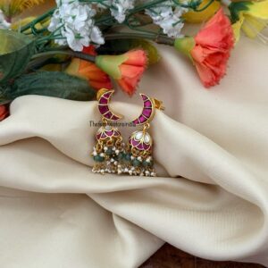 Mini Chand Jadau jhumkas | Chaand | Screwback