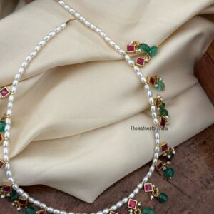 Simple Jadau pearl chain