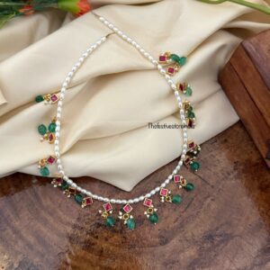 Simple Jadau pearl chain