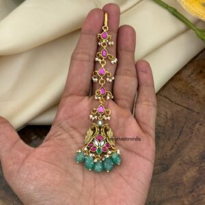 Navilu simple bridal jadau maangtikka