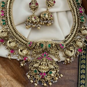 Jalebi Grand Bridal Lakshmi necklace with jhumkas