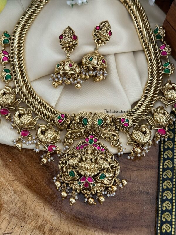 Jalebi Grand Bridal Lakshmi necklace with jhumkas