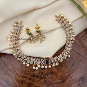 CZ pearls necklace set