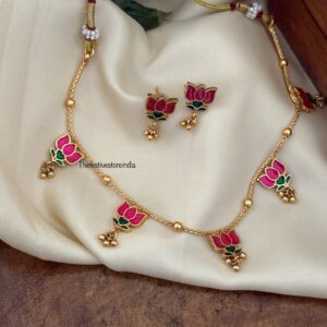 Lotus drops necklace set