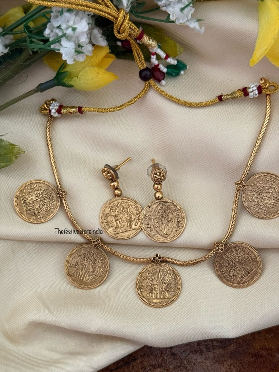 Radha Krishna Kaasu necklace set