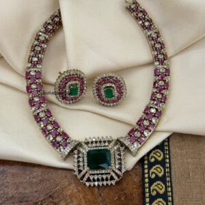 Ruby Emerald Victorian Hasli / Kanti set
