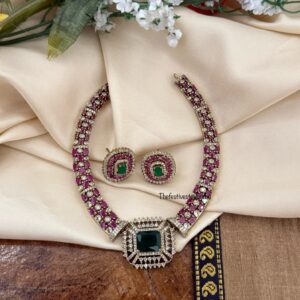 Ruby Emerald Victorian Hasli / Kanti set