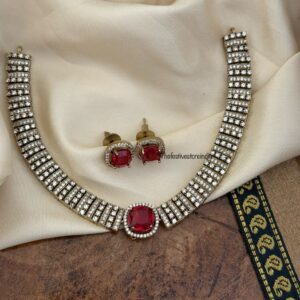 Victorian classic kanti set - Ruby / Red stone