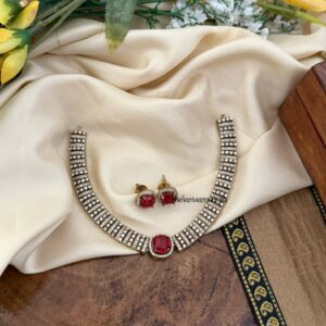 Victorian classic kanti set - Ruby / Red stone