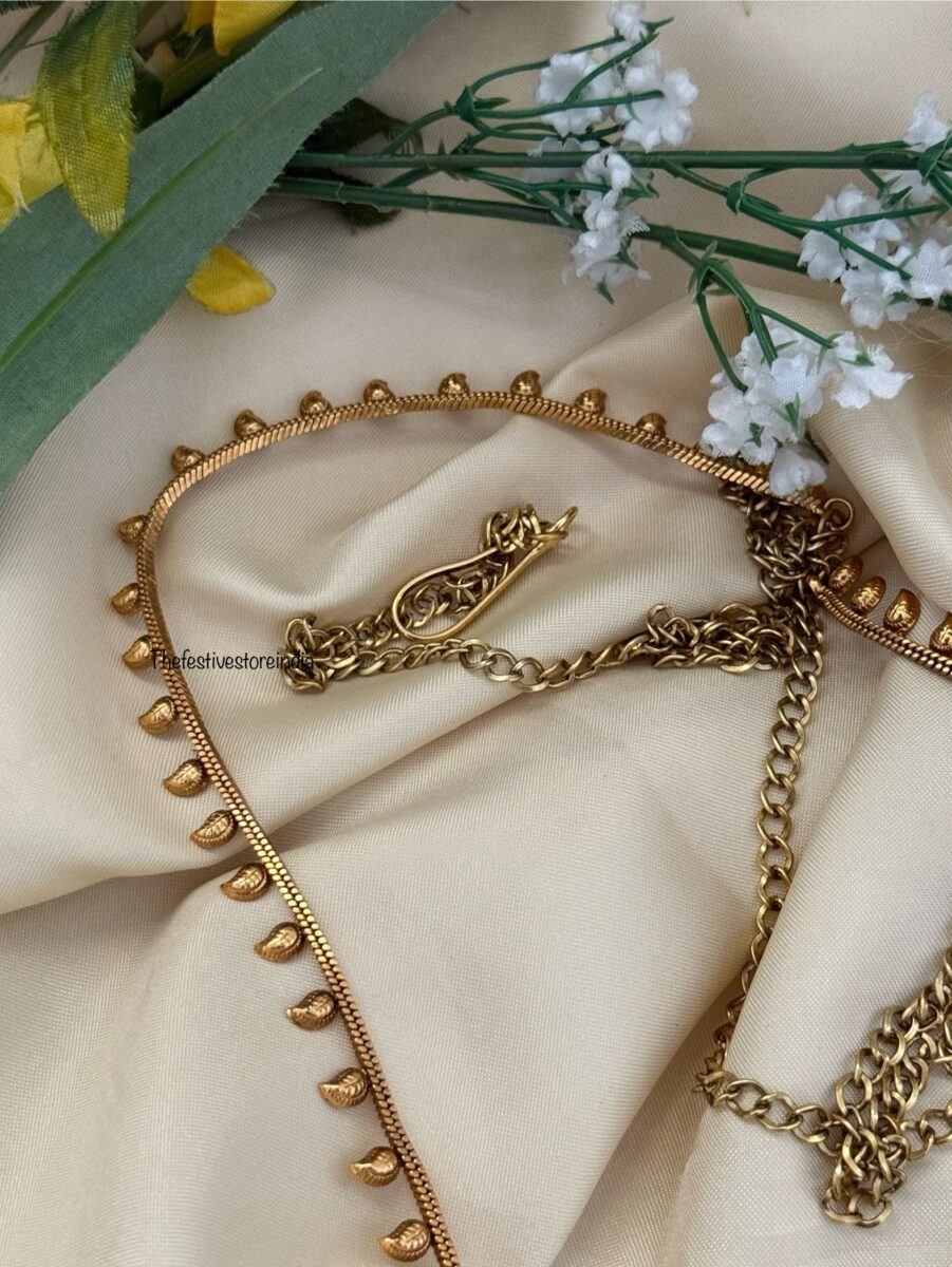 Budgeted simple Mango motif matte polish hip / waist chain