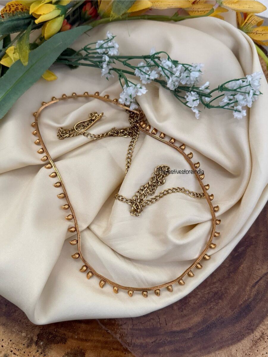 Budgeted simple Mango motif matte polish hip / waist chain