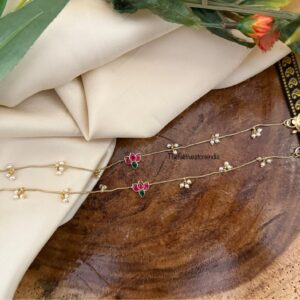 Lotus Jadau Anklet / Kaal gejje with pearls