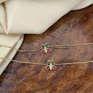 Butterfly Jadau Anklet / Kaal gejje