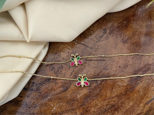 Butterfly Jadau Anklet / Kaal gejje