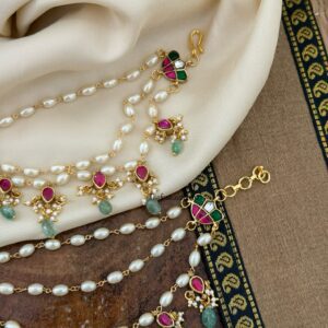Jadau pearls earchain | maatil | Bridal | Champasaralu