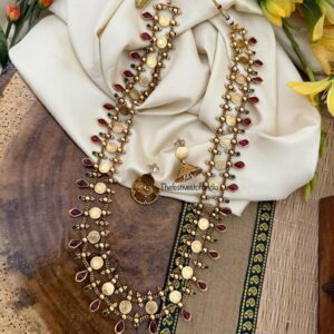 52cms kaasu lakshmi Haaram set with jhumkas | Long chain