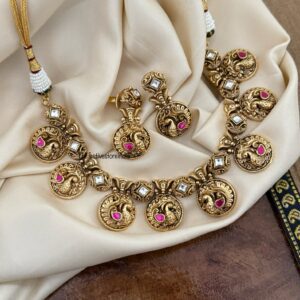 Navilu bottu Jadau necklace set | Bride | Brass