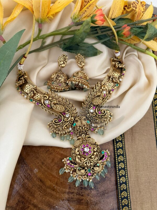 Antique polish Jadau statement necklace set| Wedding | Bridal