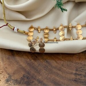 All gold Lakshmi kaasu choker set