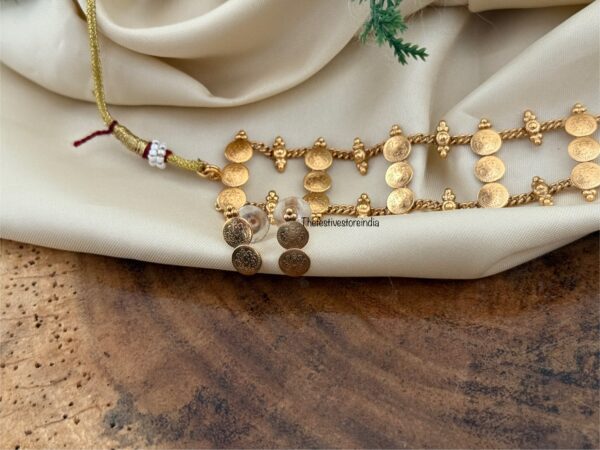 All gold Lakshmi kaasu choker set