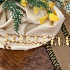 All gold Lakshmi kaasu choker set