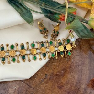 Enamel painted kaasu choker set - Green