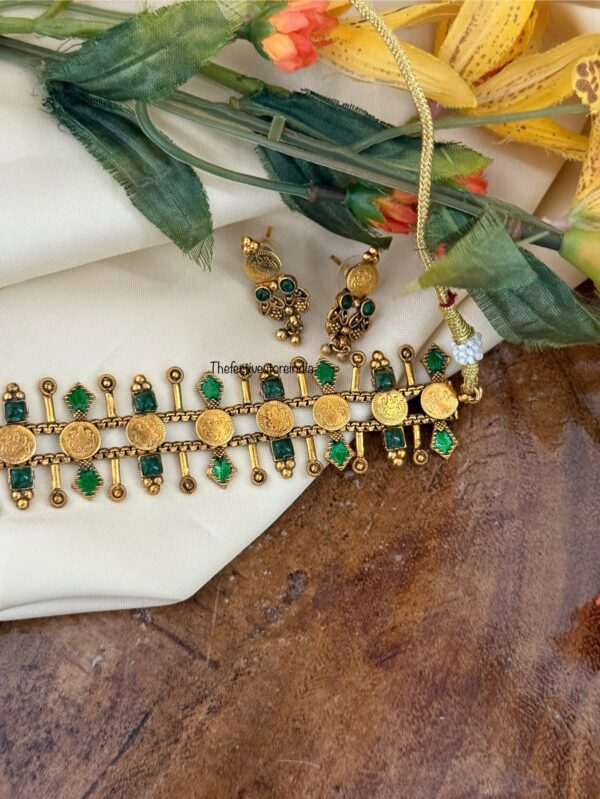 Enamel painted kaasu choker set - Green