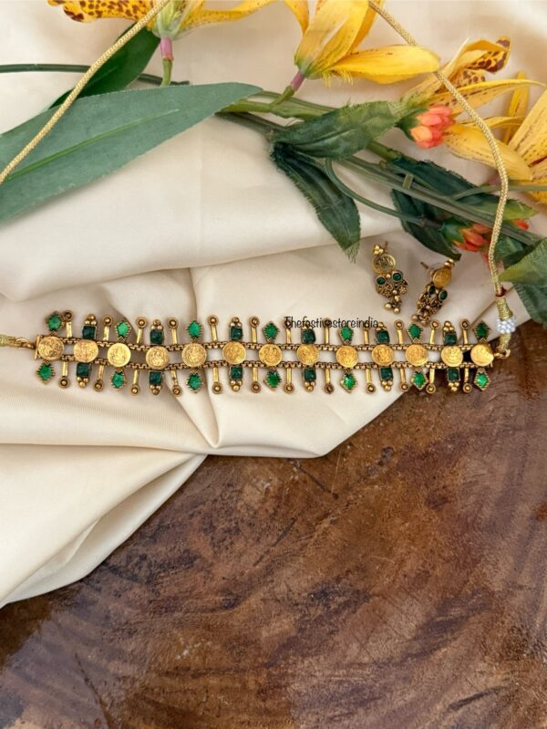 Enamel painted kaasu choker set - Green