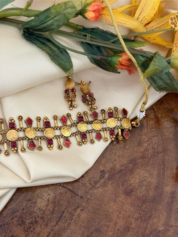 Enamel painted kaasu choker set - Red