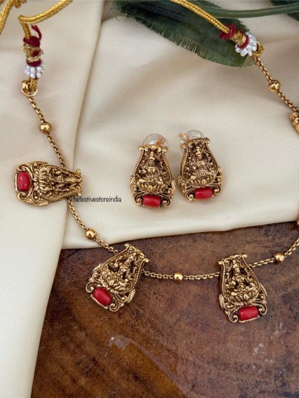 Coral Lakshmi Necklace set