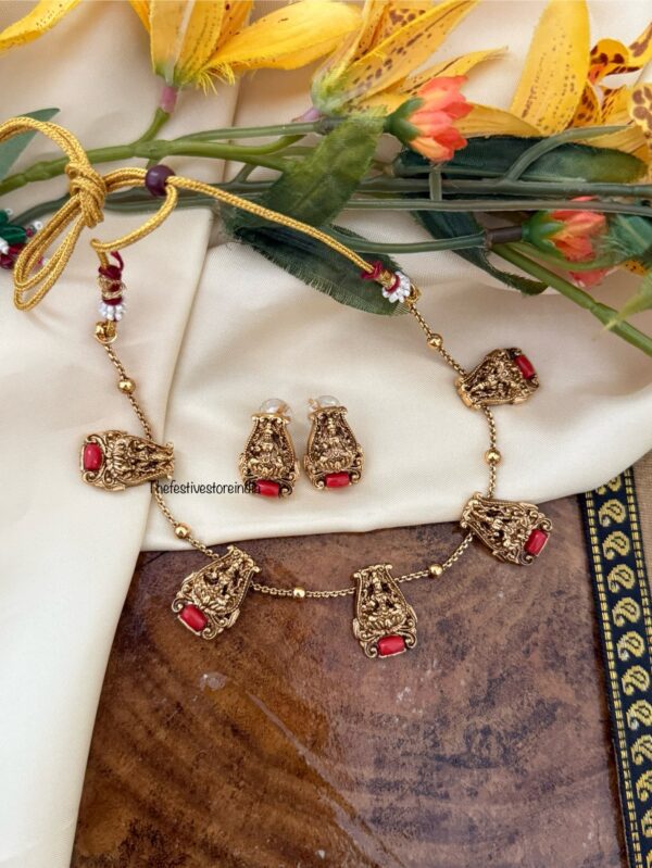 Coral Lakshmi Necklace set