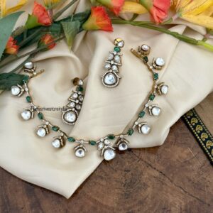 Single layer green Victorian set | Bridal | Necklace | Wedding